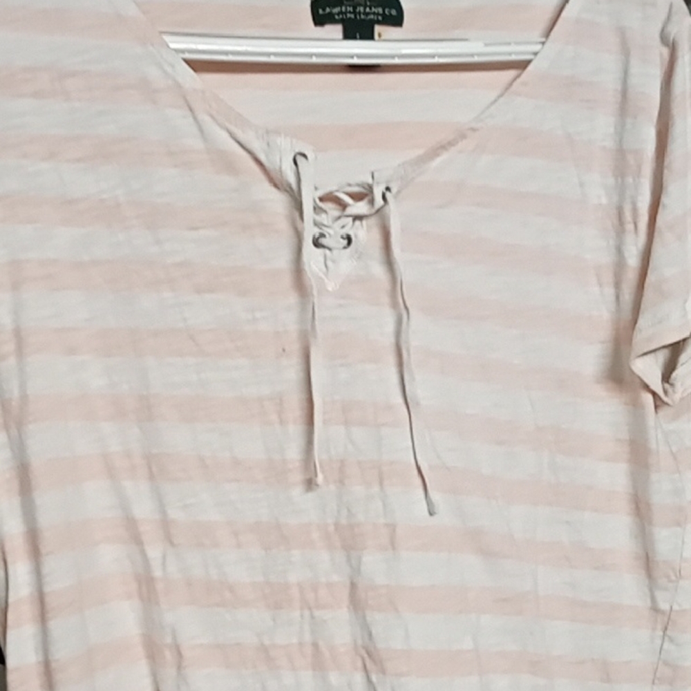 Ralph Lauren Blue Label Pink and White Striped Top
